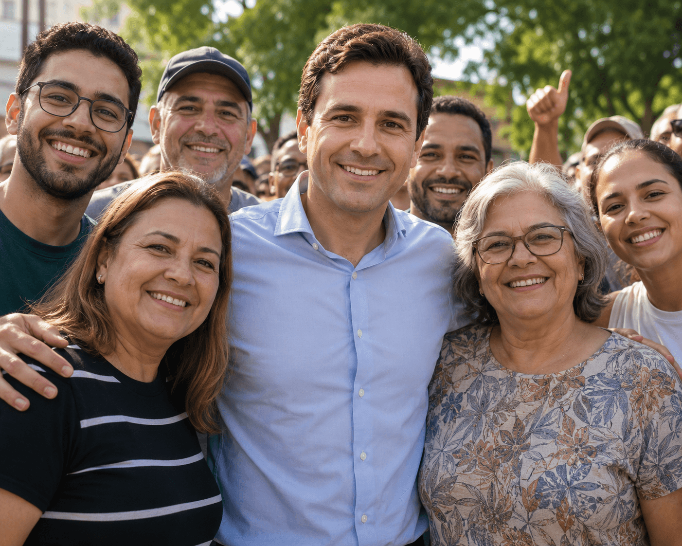 Foto com apoiadores